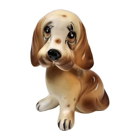 Other - Basset Hound Dog VTG Sad Eyes‎ Sitting Statue Figurine Japan Retro Adorable 5.5"